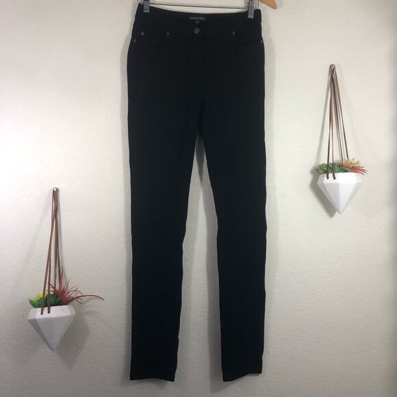 Eileen Fisher black stretchy ponte knit skinny pants 2 - Picture 2 of 9